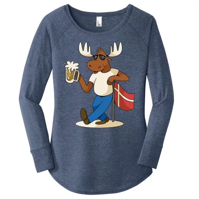 Denmark Moose Beer Women's Perfect Tri Tunic Long Sleeve Shirt