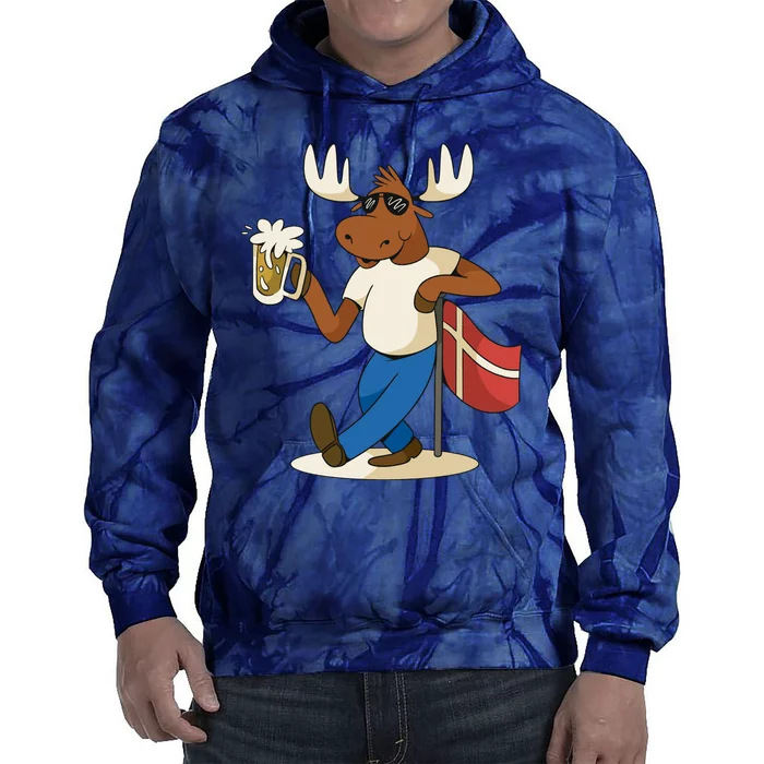 Denmark Moose Beer Tie Dye Hoodie