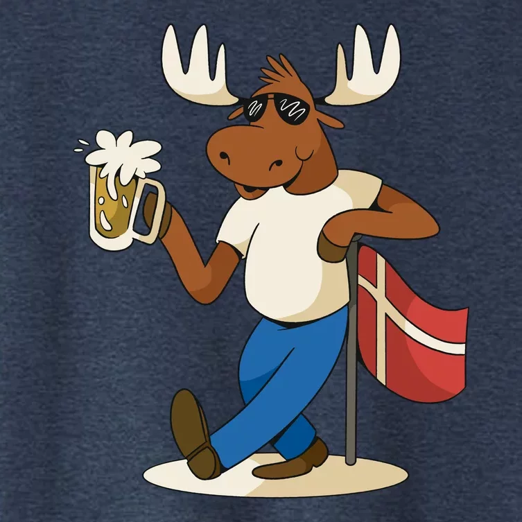 Denmark Moose Beer Women's Crop Top Tee