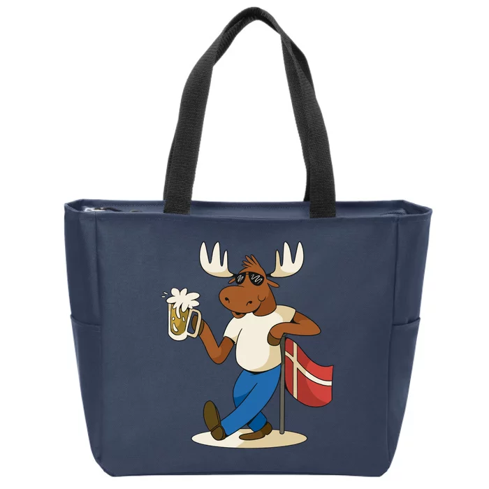 Denmark Moose Beer Zip Tote Bag