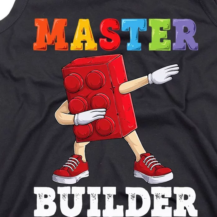 Dabbing Master Builder Funny Building Blocks Bricks Tank Top