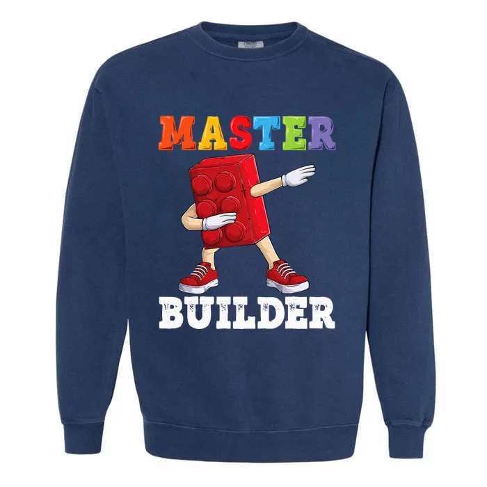 Dabbing Master Builder Funny Building Blocks Bricks Garment-Dyed Sweatshirt