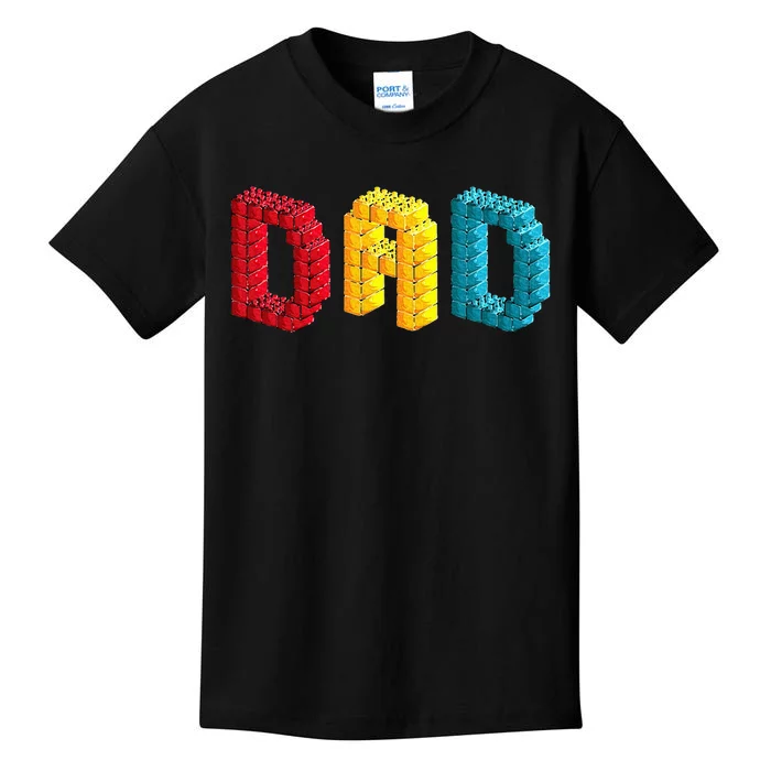 Dad Master Builder Building Bricks Blocks Family Set Parents Kids T-Shirt