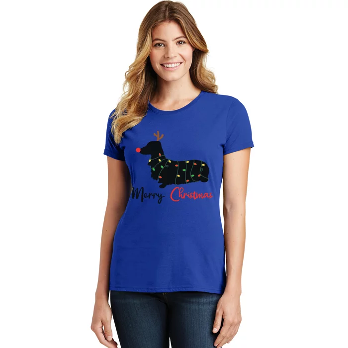 Dachshund Merry Christmas Winter Dogs Christmas Gift Women's T-Shirt