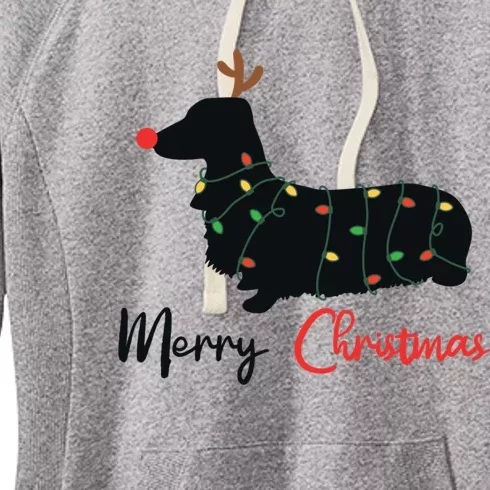 Dachshund Merry Christmas Winter Dogs Christmas Gift Women's Fleece Hoodie