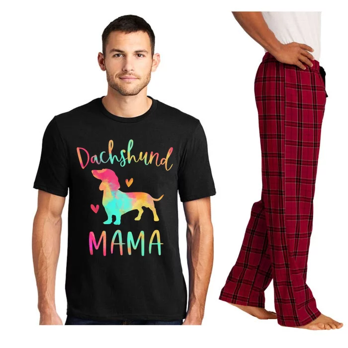 Dachshund Mama Colorful Doxie Funny Gift Dog Mom Gift Pajama Set