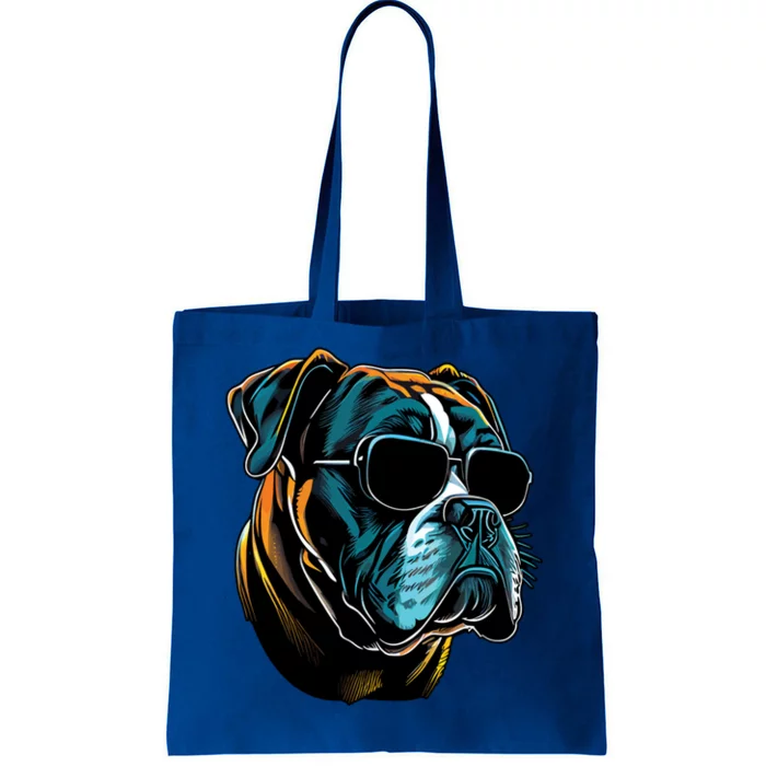 Dad Mom Cool Dog Sunglasses Boxer Gift Tote Bag