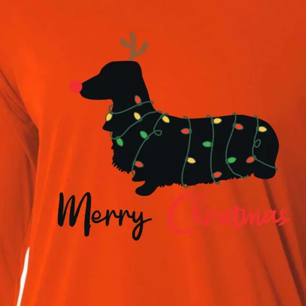 Dachshund Merry Christmas Winter Dogs Christmas Gift Cooling Performance Long Sleeve Crew