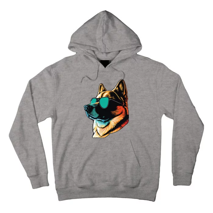 Dad Mom Cool Dog Sunglasses Akita Tall Hoodie