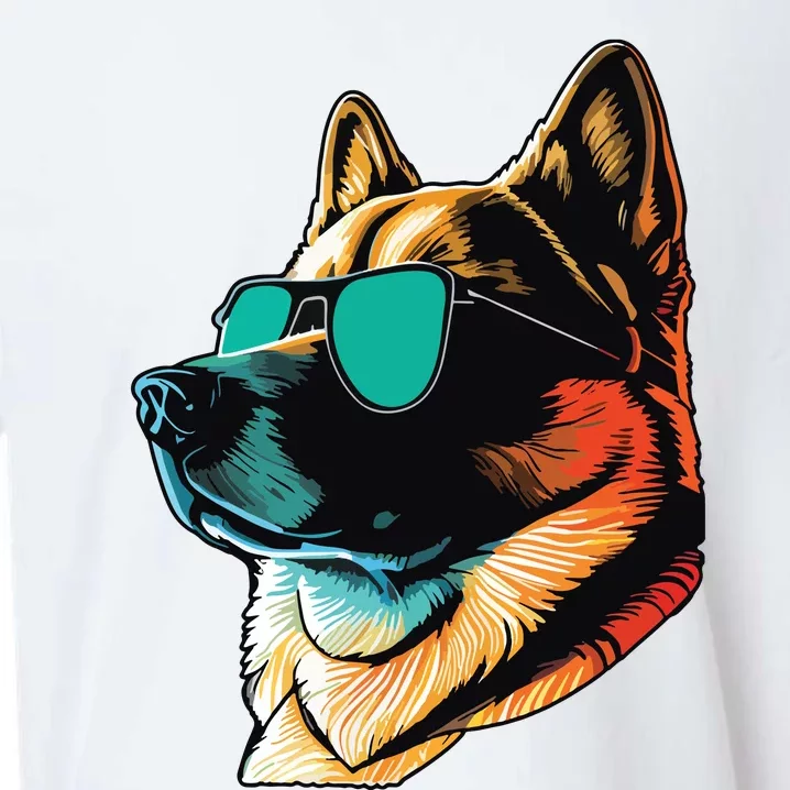 Dad Mom Cool Dog Sunglasses Akita Sueded Cloud Jersey T-Shirt