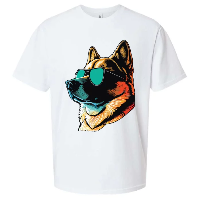 Dad Mom Cool Dog Sunglasses Akita Sueded Cloud Jersey T-Shirt