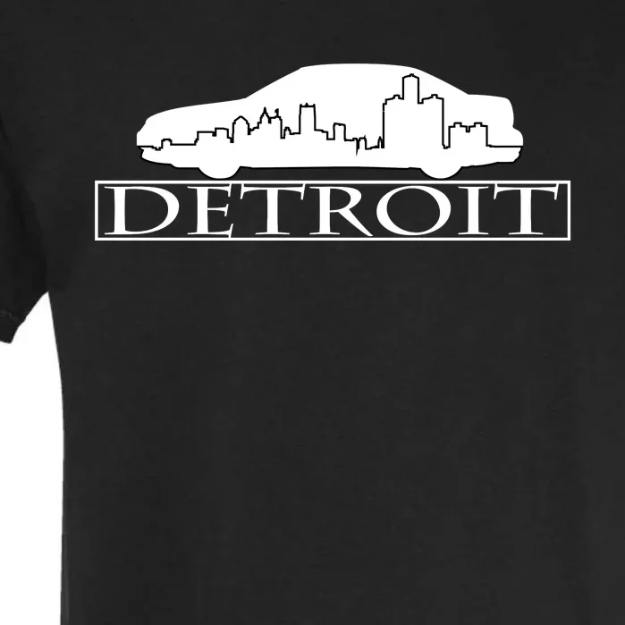 Detroit Motor City Skyline Car Garment-Dyed Heavyweight T-Shirt