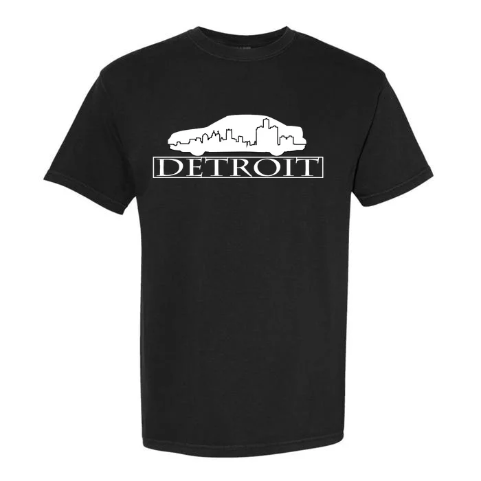 Detroit Motor City Skyline Car Garment-Dyed Heavyweight T-Shirt