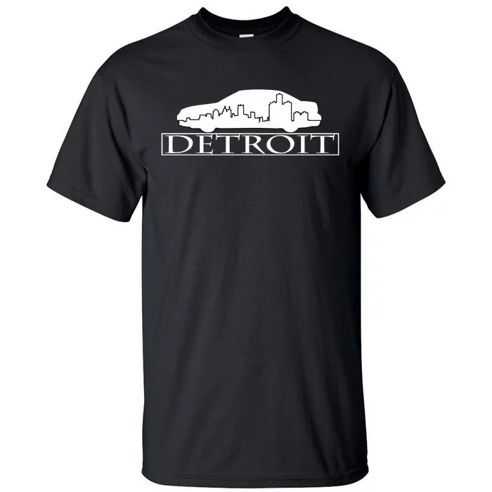 Detroit Motor City Skyline Car Tall T-Shirt