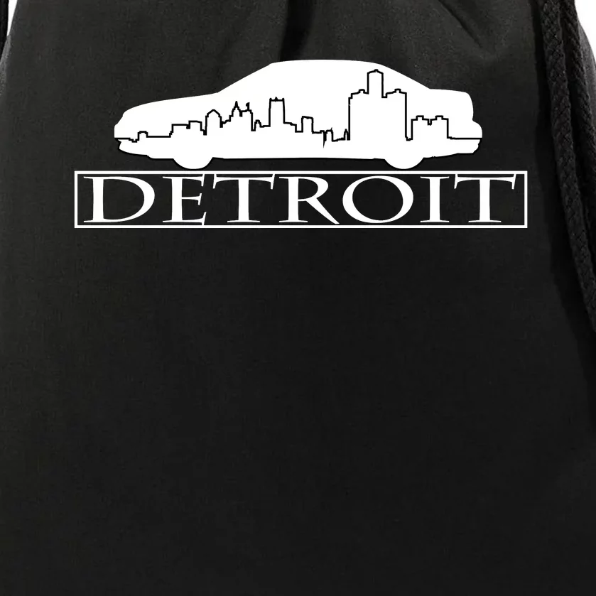 Detroit Motor City Skyline Car Drawstring Bag