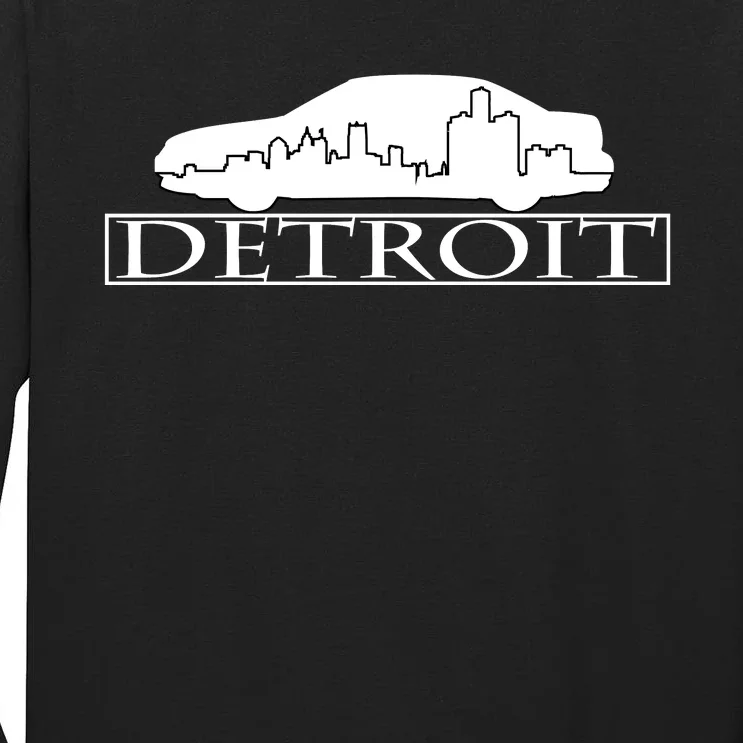 Detroit Motor City Skyline Car Tall Long Sleeve T-Shirt