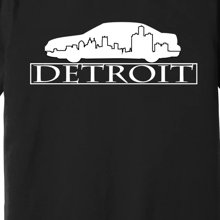 Detroit Motor City Skyline Car Premium T-Shirt