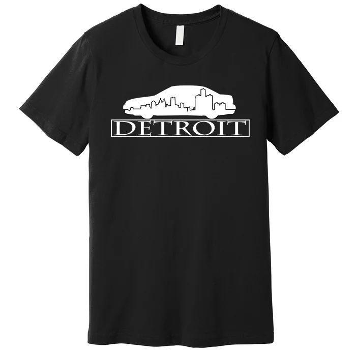 Detroit Motor City Skyline Car Premium T-Shirt