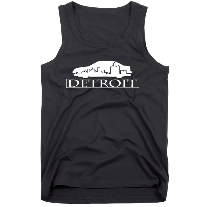 Detroit Motor City Skyline Car Tank Top