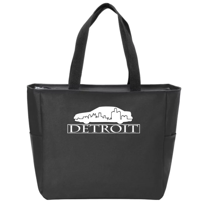 Detroit Motor City Skyline Car Zip Tote Bag