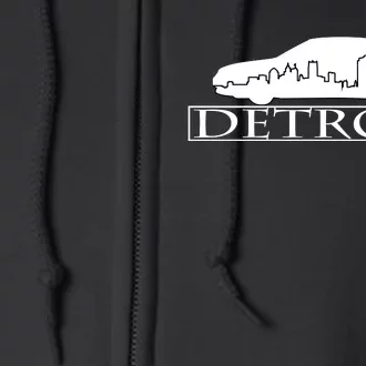 Detroit Motor City Skyline Car Full Zip Hoodie