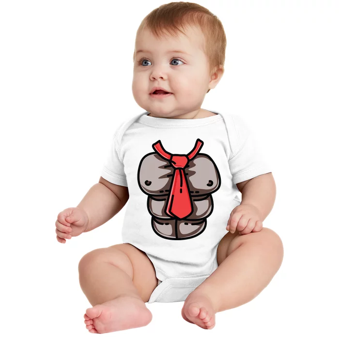 Donkey Monkey Chest Red Tie Game Cosplay Halloween Costume Baby Bodysuit