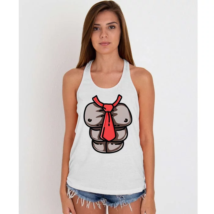 Donkey Monkey Chest Red Tie Game Cosplay Halloween Costume Women's Knotted Racerback Tank