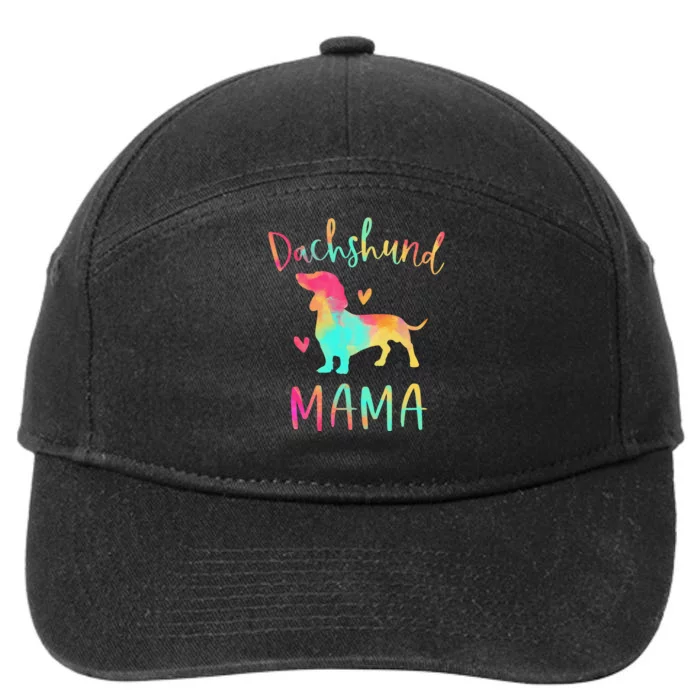 Dachshund Mama Colorful Doxie Gifts Dog Mom 7-Panel Snapback Hat