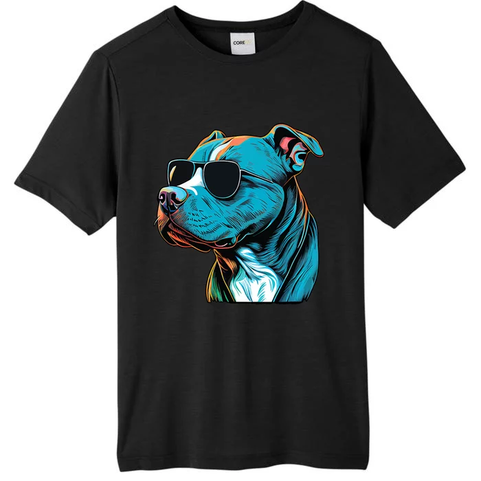 Dad Mom Cool Dog Sunglasses Pitbull ChromaSoft Performance T-Shirt