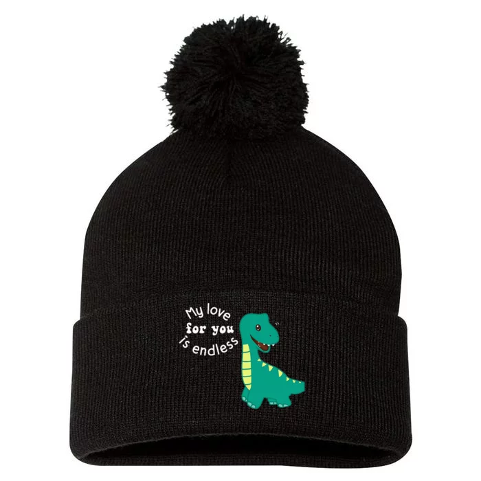 Dinosaur Matching Couple family Dad Mom left hand side Pom Pom 12in Knit Beanie