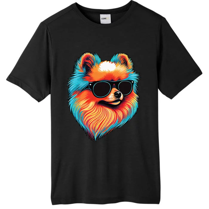 Dad Mom Cool Dog Sunglasses Pomeranian ChromaSoft Performance T-Shirt