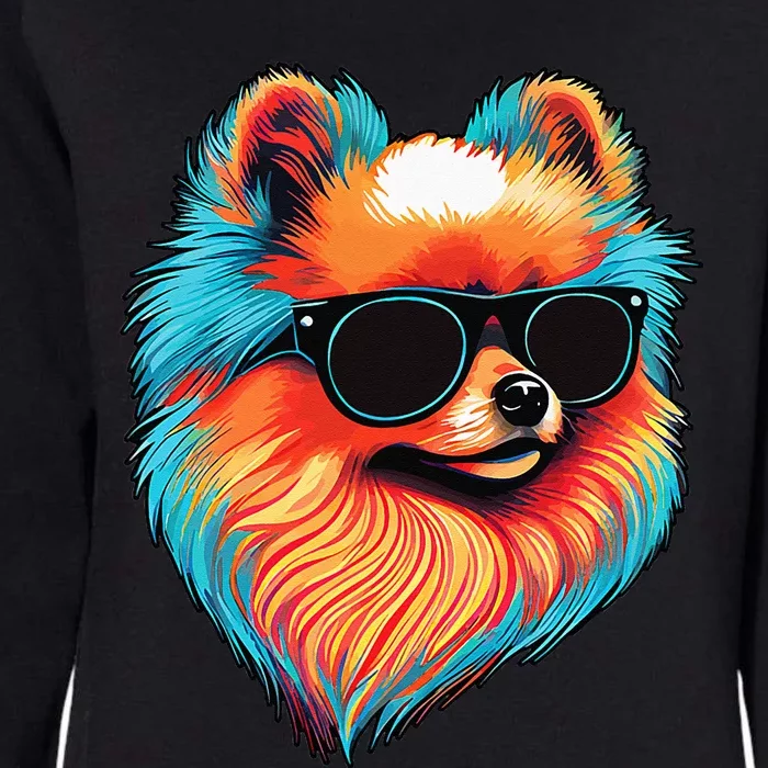 Dad Mom Cool Dog Sunglasses Pomeranian Womens California Wash Sweatshirt