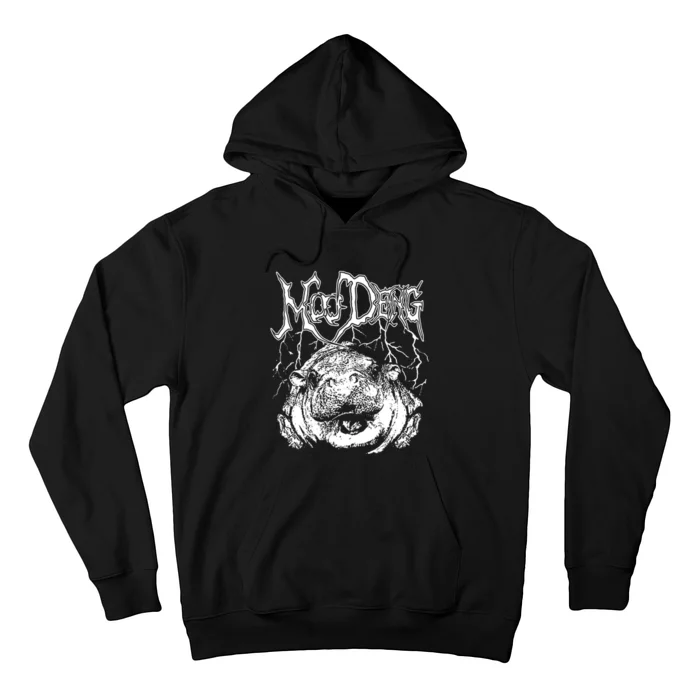 Death Metal Cute Baby Hippo Moo Deng Hippopotamus Hoodie