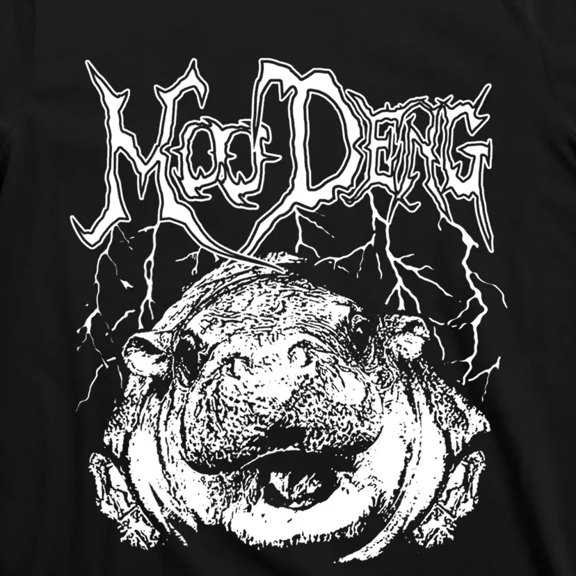 Death Metal Cute Baby Hippo Moo Deng Hippopotamus T-Shirt