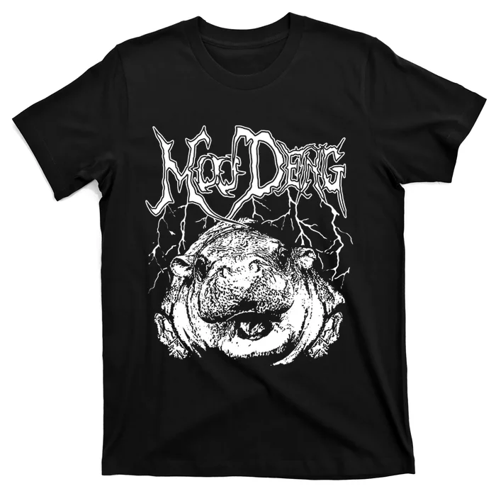 Death Metal Cute Baby Hippo Moo Deng Hippopotamus T-Shirt