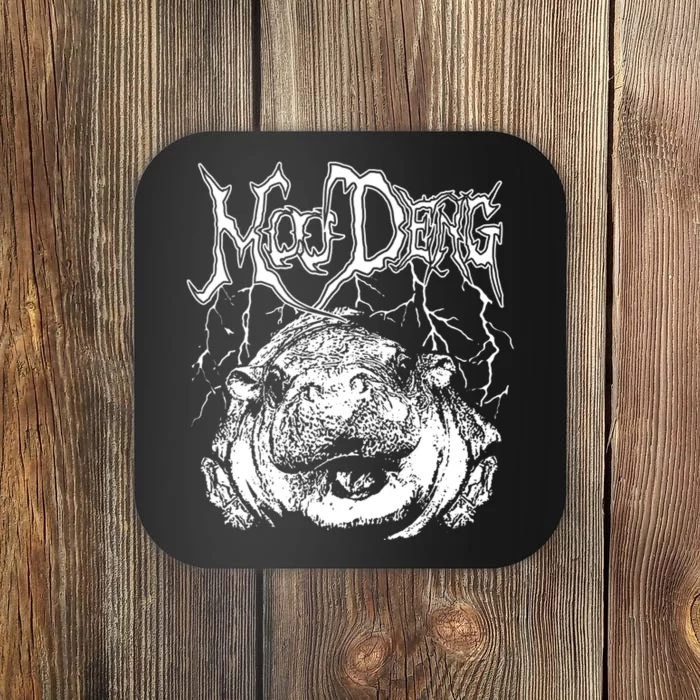 Death Metal Cute Baby Hippo Moo Deng Hippopotamus Coaster