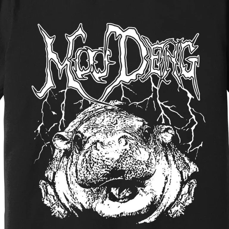 Death Metal Cute Baby Hippo Moo Deng Hippopotamus Premium T-Shirt