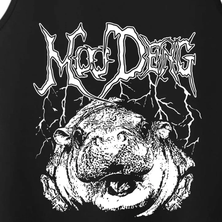 Death Metal Cute Baby Hippo Moo Deng Hippopotamus Performance Tank