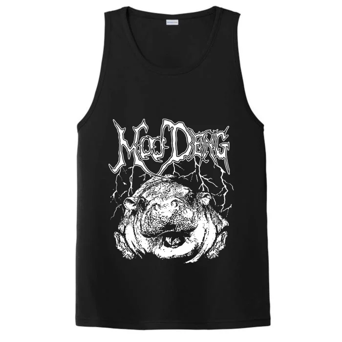 Death Metal Cute Baby Hippo Moo Deng Hippopotamus Performance Tank