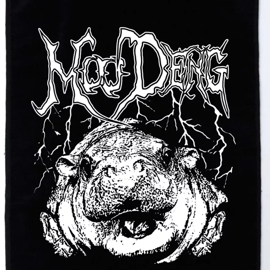 Death Metal Cute Baby Hippo Moo Deng Hippopotamus Platinum Collection Golf Towel