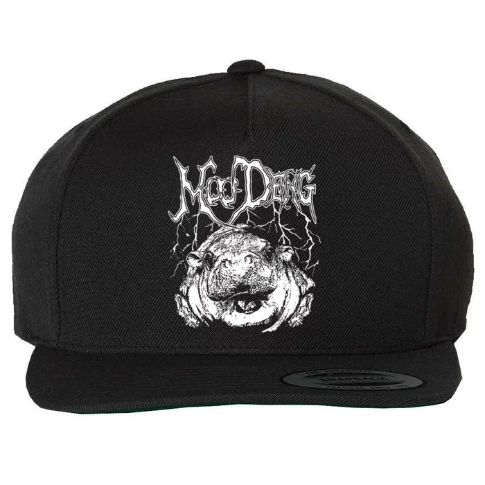 Death Metal Cute Baby Hippo Moo Deng Hippopotamus Wool Snapback Cap