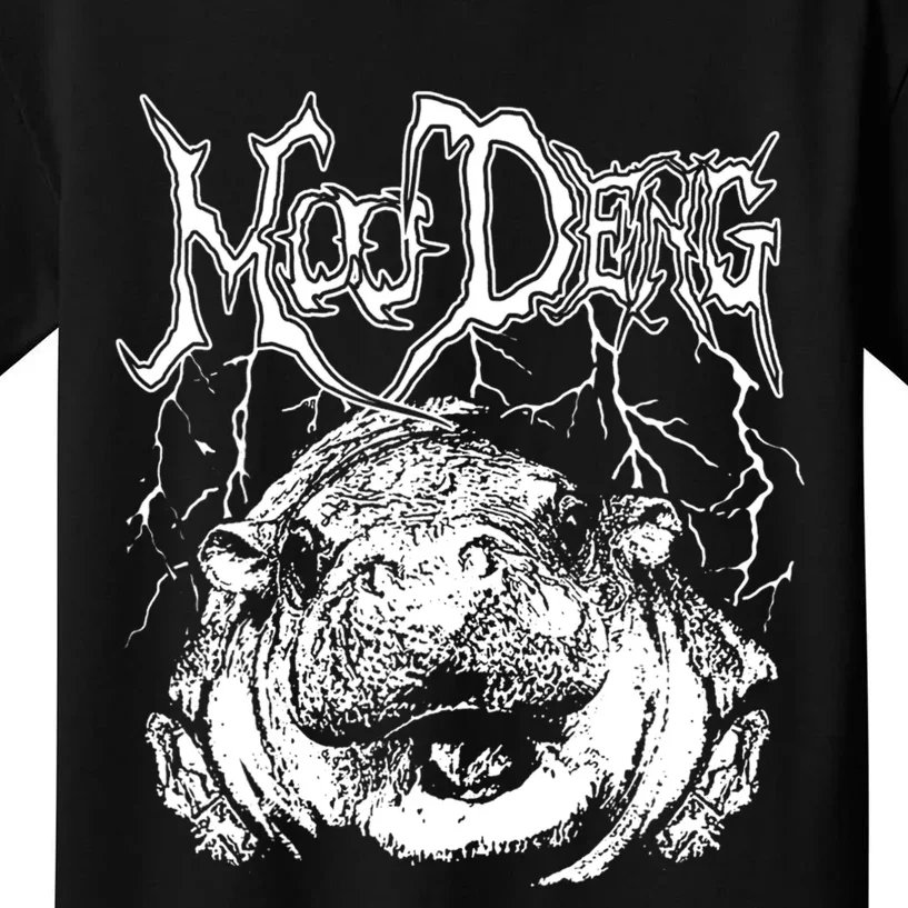 Death Metal Cute Baby Hippo Moo Deng Hippopotamus Kids T-Shirt