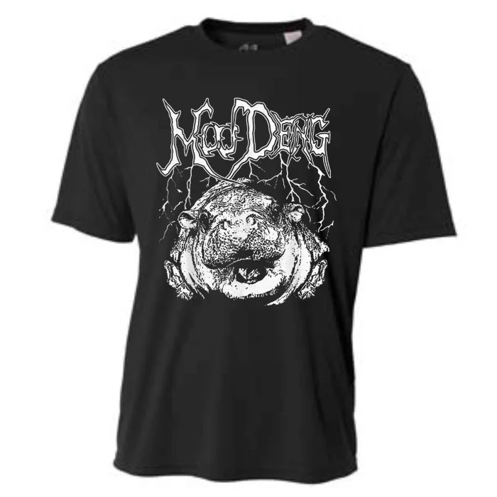 Death Metal Cute Baby Hippo Moo Deng Hippopotamus Cooling Performance Crew T-Shirt