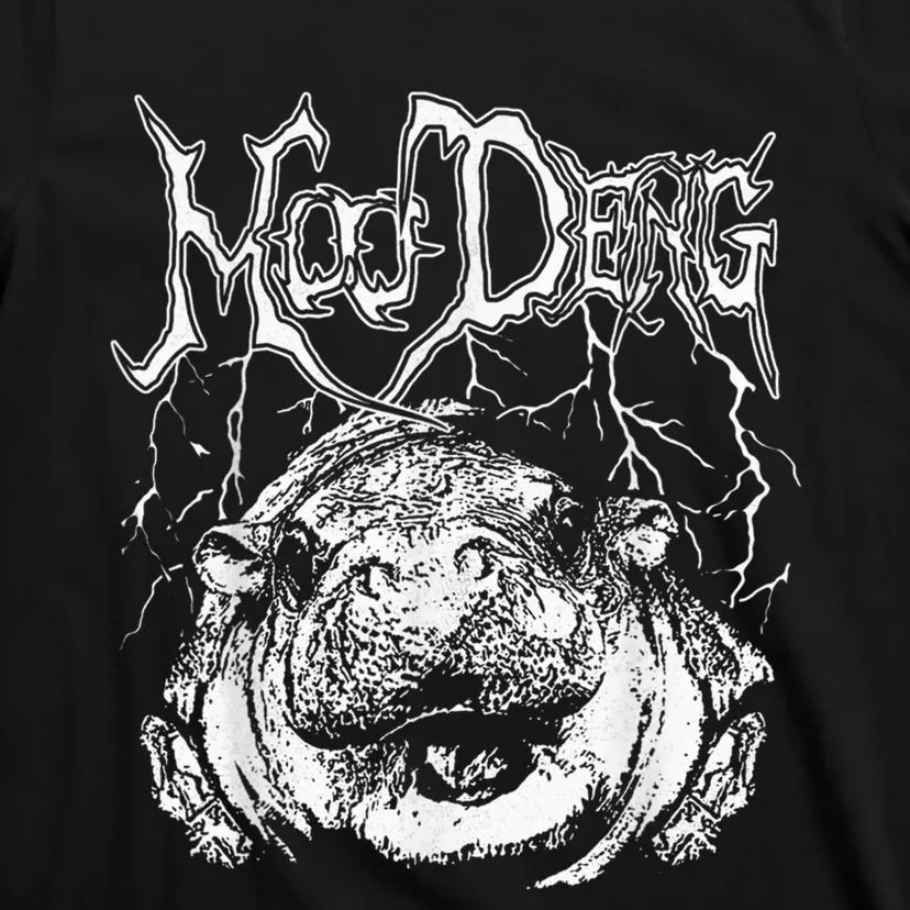 Death Metal Cute Baby Hippo Moo Deng Hippopotamus T-Shirt