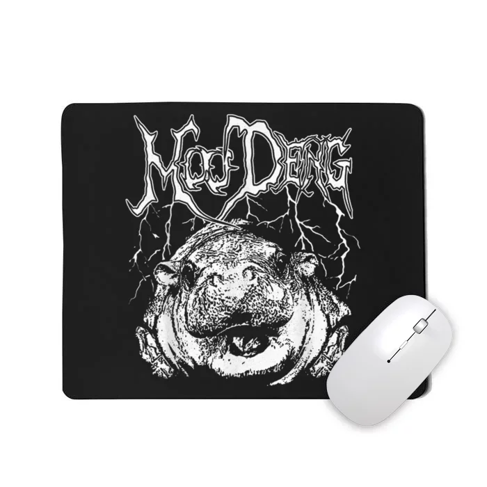 Death Metal Cute Baby Hippo Moo Deng Hippopotamus Mousepad