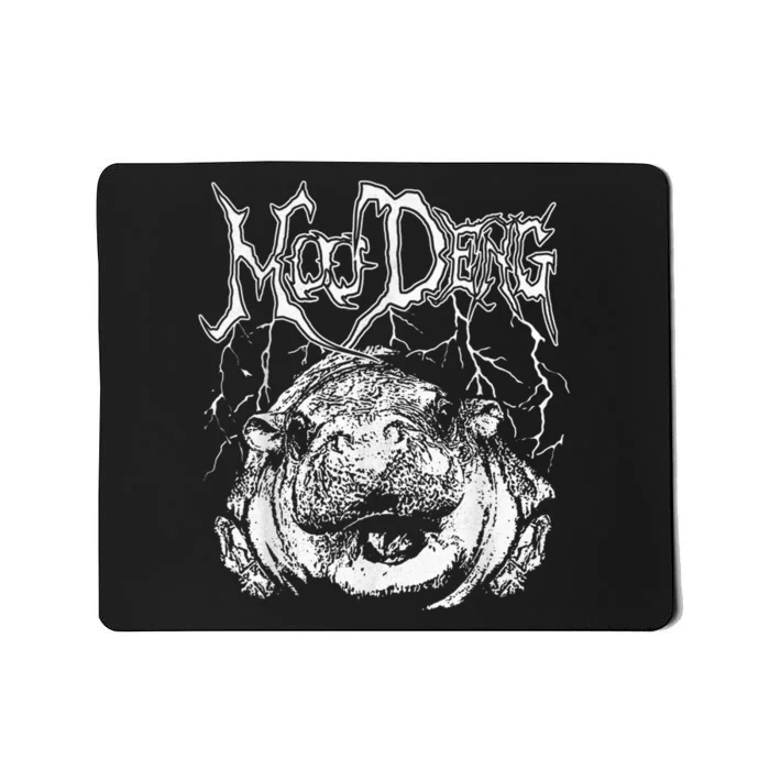 Death Metal Cute Baby Hippo Moo Deng Hippopotamus Mousepad