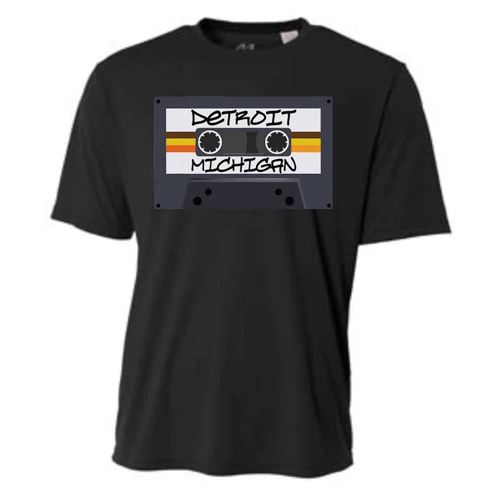 Detroit Michigan Cassette Tape Cooling Performance Crew T-Shirt