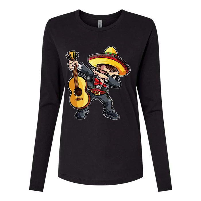 Dabbing Mariachi Cinco De Mayo Mexican Womens Cotton Relaxed Long Sleeve T-Shirt