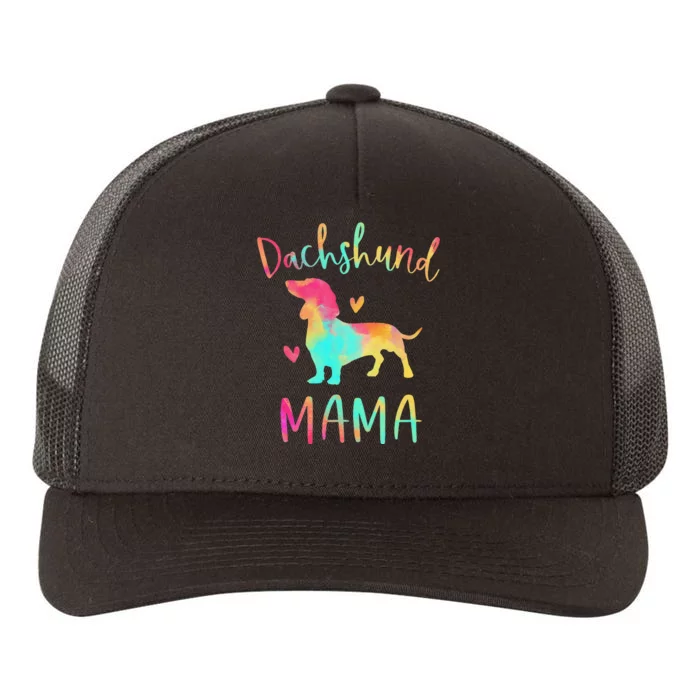 Dachshund Mama Colorful Doxie Gifts Dog Mom Yupoong Adult 5-Panel Trucker Hat