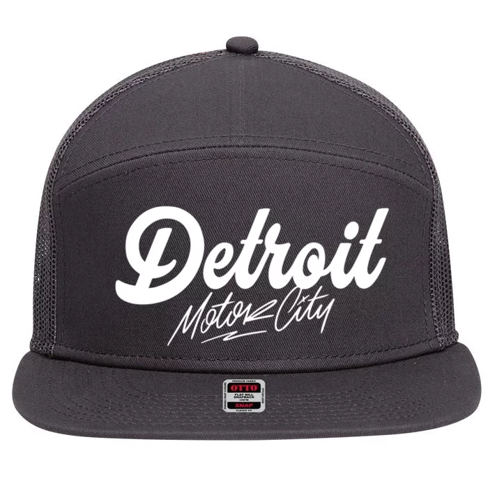 Detroit Motor City 7 Panel Mesh Trucker Snapback Hat